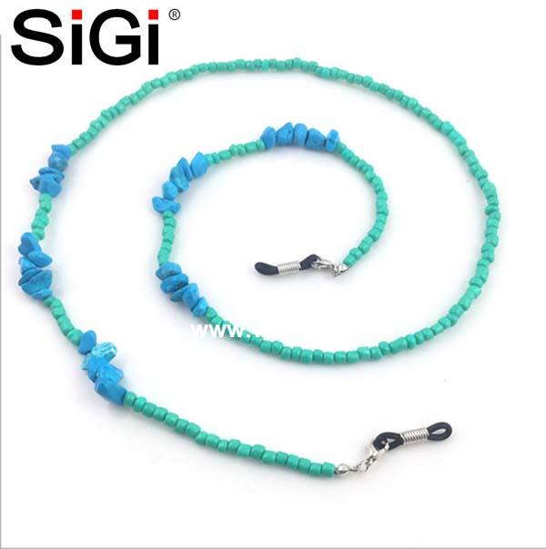 SiGi Classic Personal Green Gold Beaded Eyeglass Lanyard Necklace Reading Glasses Chain 