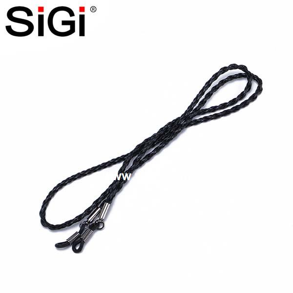 SiGi Ready Stock Woven Pu Eyeglass Straps Braided Reading Glasses Cords Non Slip Silicone Leather Glasses Strap