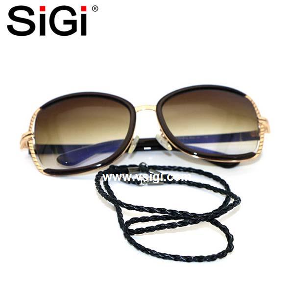 SiGi Ready Stock Woven Pu Eyeglass Straps Braided Reading Glasses Cords Non Slip Silicone Leather Glasses Strap