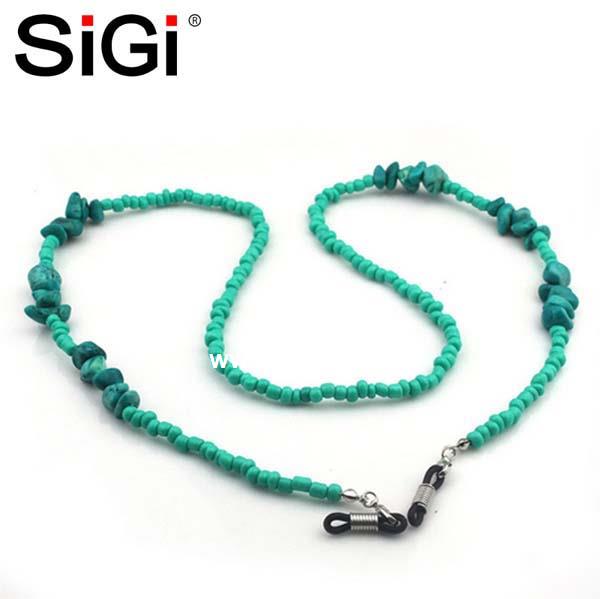 SiGi Classic Personal Green Gold Beaded Eyeglass Lanyard Necklace Reading Glasses Chain 