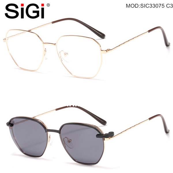 SiGi  lady & mens glasses frame eyeglasses with clip on 
