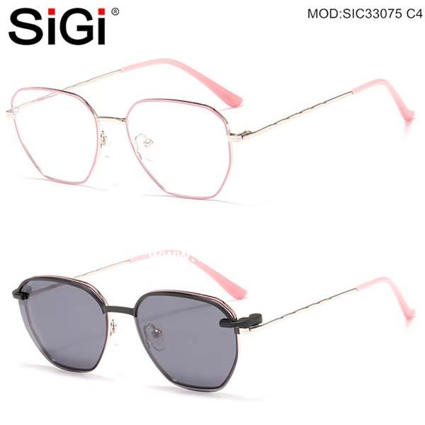SiGi  lady & mens glasses frame eyeglasses with clip on 