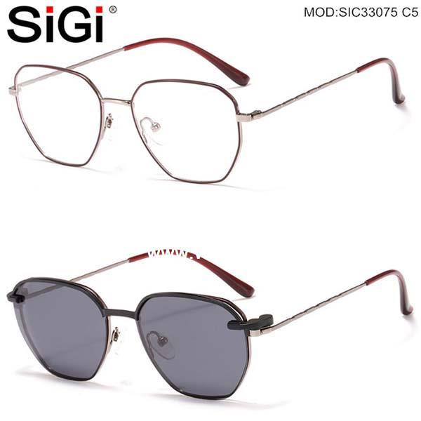 SiGi  lady & mens glasses frame eyeglasses with clip on 