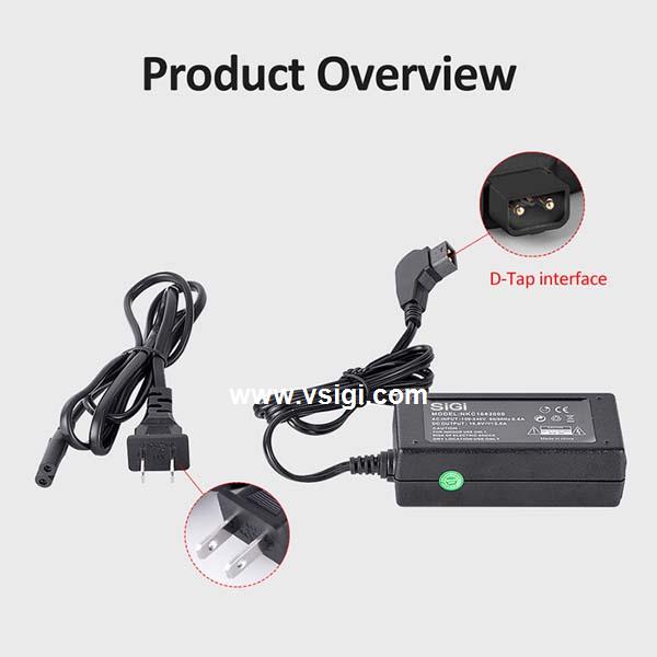 SiGi 2A D-tap Travel Charger for Sony V Mount V Lock /Anton Bauer Gold Mount Battery 