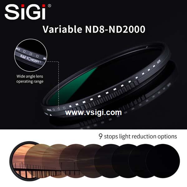SiGi 49mm ND8~ND2000 variable filter for DSLR