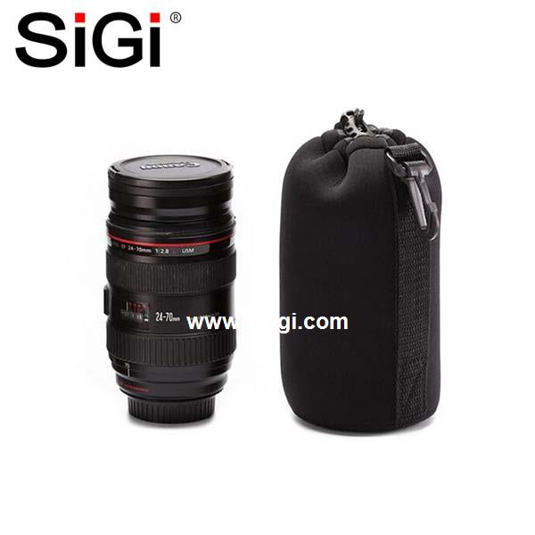SiGi hot sale different size XL size soft black travel lens pouch bag camera lens bag camera video bag for camera lens protection 