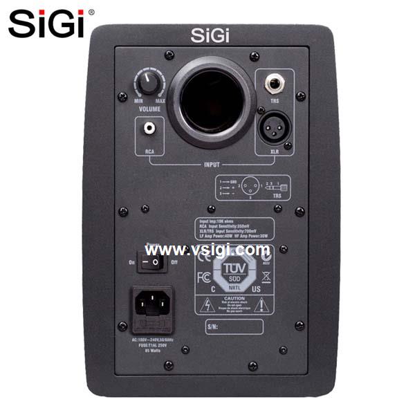 SiGi Pair Powered Bookshelf Speakers - 2.0 Active Near Field Monitors Studio Speaker - Wooden Enclosure 70 Watts HiFi Loudspeaker 