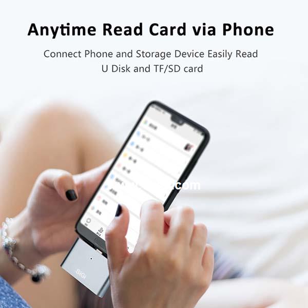 SiGi Type-C Smart card reader Multi-functional Card reader for Phone,Tablets and Computer