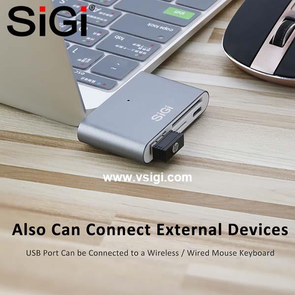 SiGi Type-C Smart card reader Multi-functional Card reader for Phone,Tablets and Computer