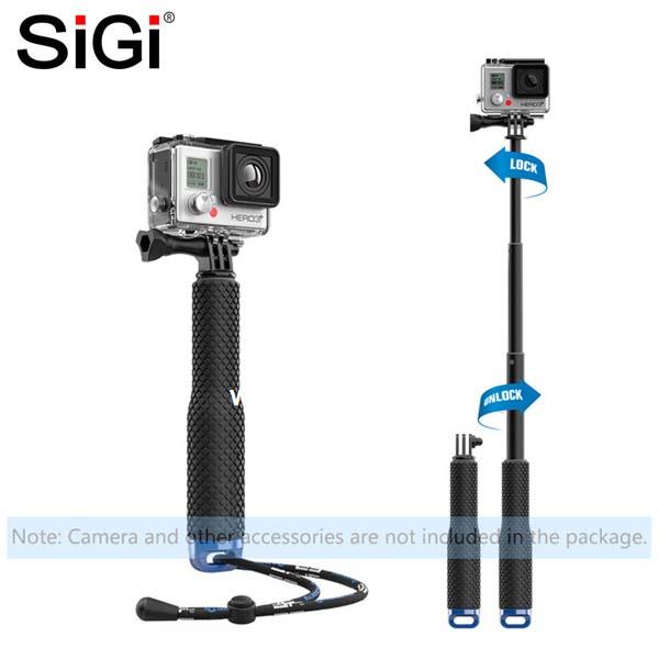 SiGi Hot Selling Action Camera Accessories Extendable Selfie Stick Hand Held Monopod for GoPro Hero 7 6 5 4 Cameras 