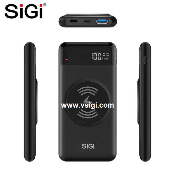 SiGi 10000mAh Cell Phone Fast Charge Wireless Battery Charger 