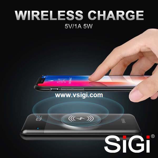 SiGi 10000mAh Cell Phone Fast Charge Wireless Battery Charger 