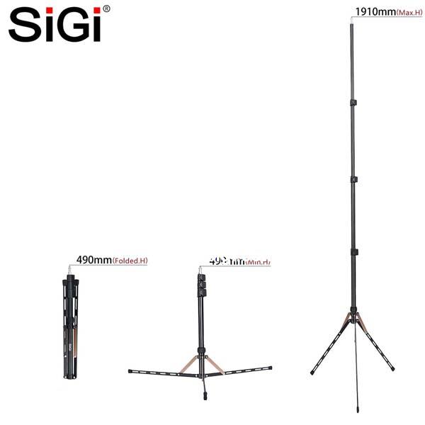 SiGi  75in Fold Video Tripod Light Stand Super Lightweight Compact for Ring Light, Speedlight, Flash