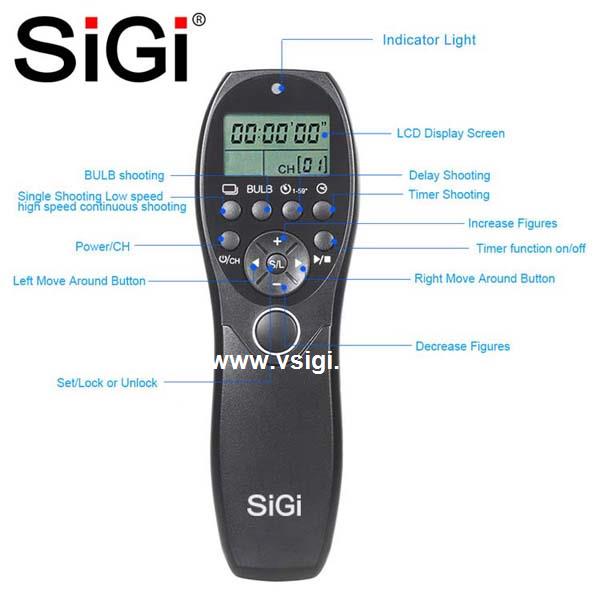 SiGi LCD Display Camera Wired Shutter Release for Nikon dslr 