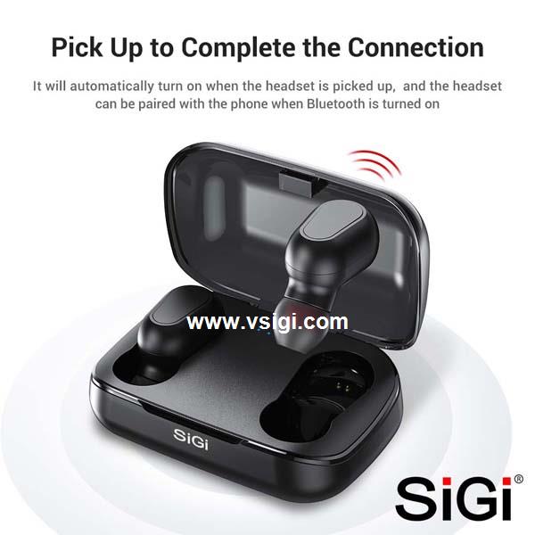SiGi Bluetooth Stereo In-Ear Wireless Bass TWS Bluetooth Earphone Headphone Earphone & Headphone