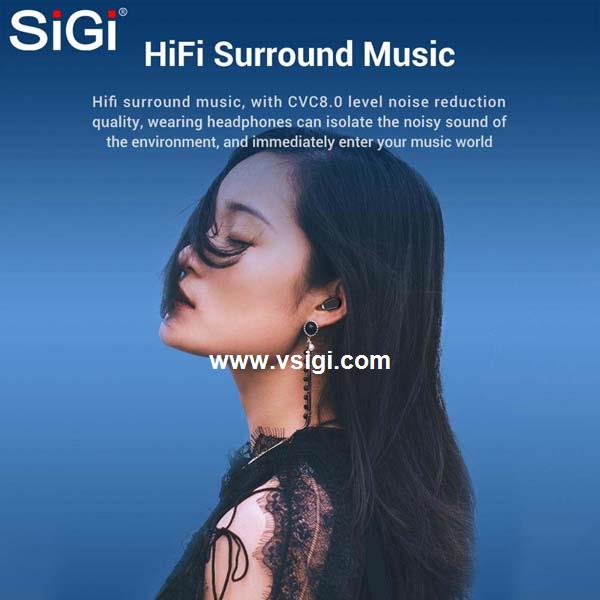 SiGi Bluetooth Stereo In-Ear Wireless Bass TWS Bluetooth Earphone Headphone Earphone & Headphone