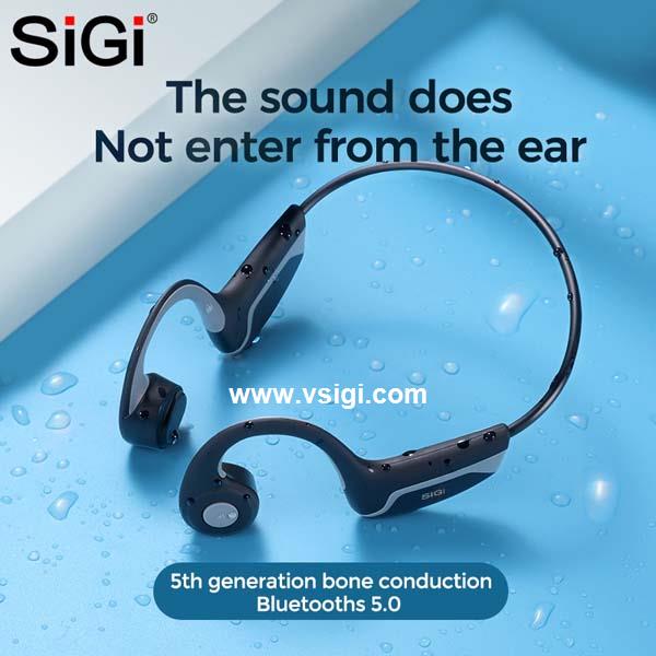 SiGi Quality Waterproof Bluetooths Headset Earphone BT Wireless Bone Conduction Headphone 