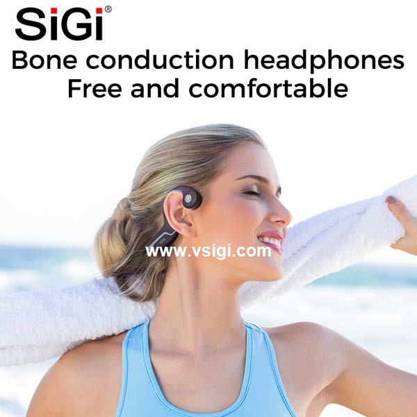 SiGi Quality Waterproof Bluetooths Headset Earphone BT Wireless Bone Conduction Headphone 