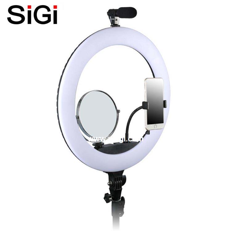 SiGi 18 Inch Bi-color Makeup LED Ring Light 3200k 5500k Photography Ring Light 