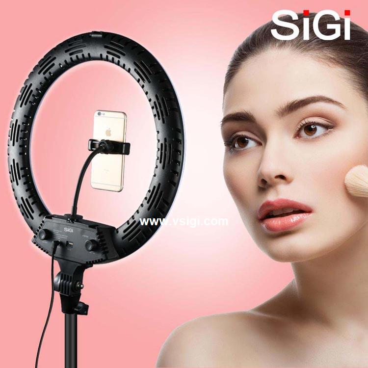 SiGi 18 Inch Bi-color Makeup LED Ring Light 3200k 5500k Photography Ring Light 