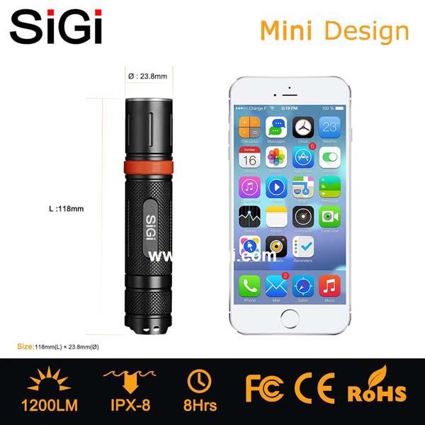 SiGi Super Rechargeable LED Tactical Mini Flashlight 