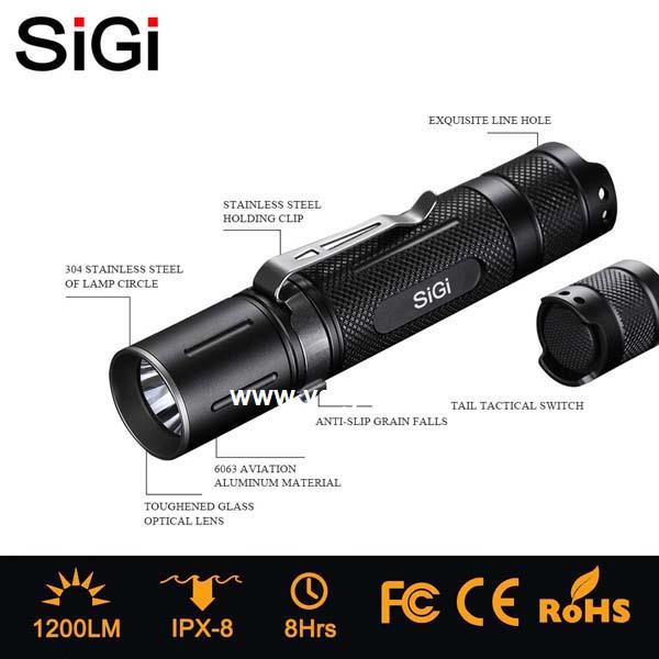 SiGi Super Rechargeable LED Tactical Mini Flashlight 