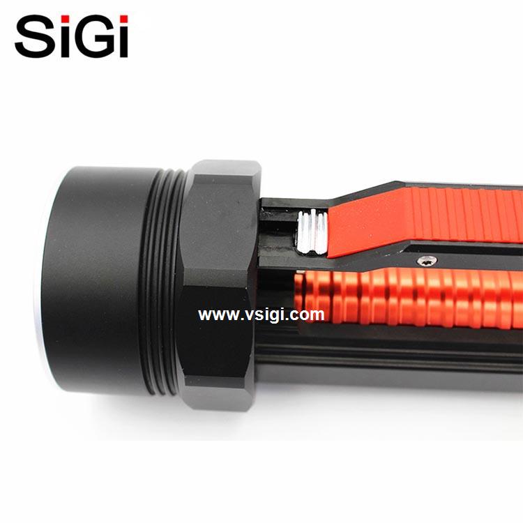 SiGi power products 26650 battery powered 6500lumens equipment diving flashlight with 6*XM-L2 