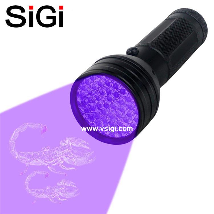 SiGi UV 395nm Ultraviolet Light Multi Functions LED Flashlight 