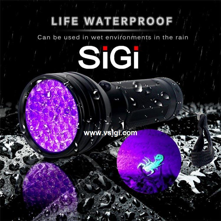 SiGi UV 395nm Ultraviolet Light Multi Functions LED Flashlight 