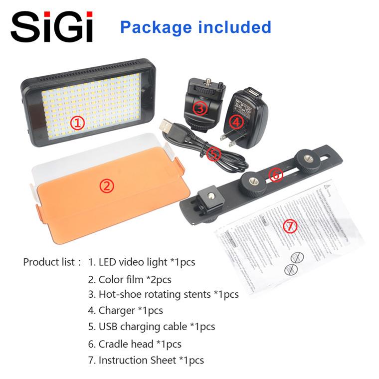SiGi Super Slim Build-in Battery Powered LED Light for Photography, 3200K-6000K LED Video Light for Camera 